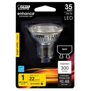 Feit Electric Enhance MR16 GU10 LED Bulb Bright White 35 Watt Equivalence 1 pk