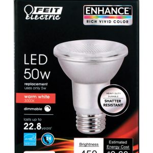 Feit Electric PAR20 E26 (Medium) LED Bulb Warm White 50 Watt Equivalence 1 pk