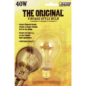 Feit Electric The Original 40 W A19 Vintage Incandescent Bulb E26 (Medium) Soft White 1 pk