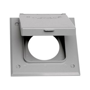 Sigma Engineered Solutions Square Metal 2 gang 20/50 Amp Receptacle Cover