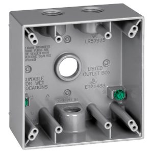 Sigma Engineered Solutions New Work 31 cu in Square Metallic 2 gang Weatherproof Box Gray