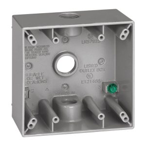 Sigma Engineered Solutions New Work 31 cu in Square Metallic 2 gang Weatherproof Box Gray