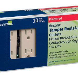 Leviton Decora 15 amps 125 V Duplex Light Almond Outlet 5-15R 10 pk