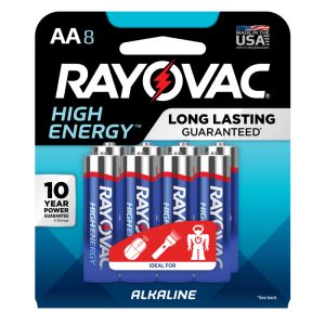 Rayovac High Energy AA Alkaline Batteries 8 pk Carded