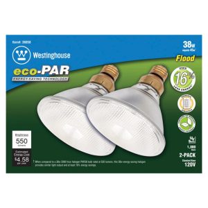 Westinghouse eco-PAR 38 W PAR38 Floodlight Halogen Bulb 550 lm Bright White 2 pk