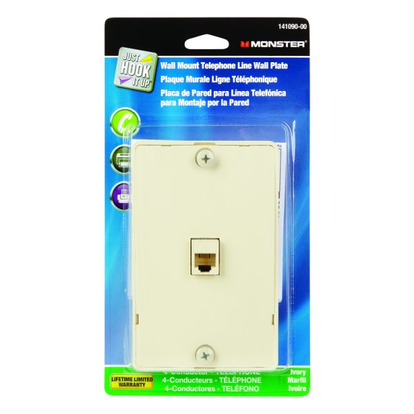 Monster Just Hook It Up Ivory 1 gang Plastic Telephone Wall Plate 1 pk