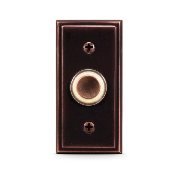 Heath Zenith Oil Rubbed Bronze Metal Wired Pushbutton Doorbell