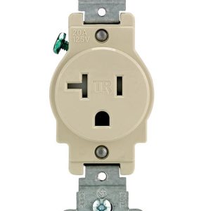 Leviton 20 amps 125 V Single Ivory Outlet 5-20R 1 pk