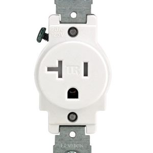 Leviton 20 amps 125 V Single White Outlet 5-20R 1 pk