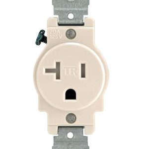 Leviton 20 amps 125 V Single Light Almond Outlet 5-20R 1 pk
