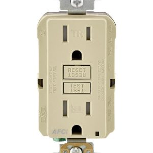 Leviton SmartlockPro 15 amps 125 V Ivory AFCI Outlet 5-15R 1 pk