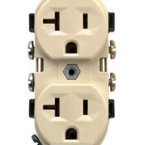 Leviton 20 amps 125 V Duplex Ivory Outlet 5-20R 1 pk