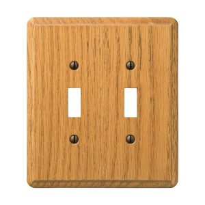 Amerelle Contemporary Brown 2 gang Wood Toggle Wall Plate 1 pk