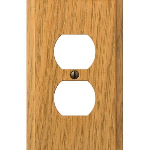 Amerelle Contemporary Brown 1 gang Wood Duplex Outlet Wall Plate 1 pk