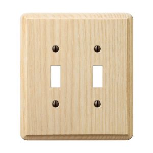 Amerelle Contemporary Unfinished Beige 2 gang Wood Toggle Wall Plate 1 pk