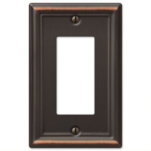 Amerelle Chelsea Aged Bronze Bronze 1 gang Stamped Steel Rocker Wall Plate 1 pk