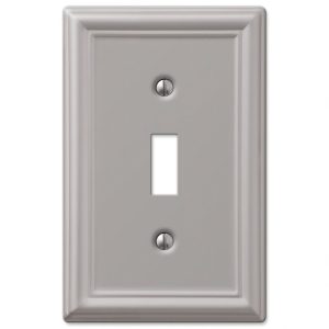 Amerelle Chelsea Brushed Nickel Gray 1 gang Stamped Steel Toggle Wall Plate 1 pk