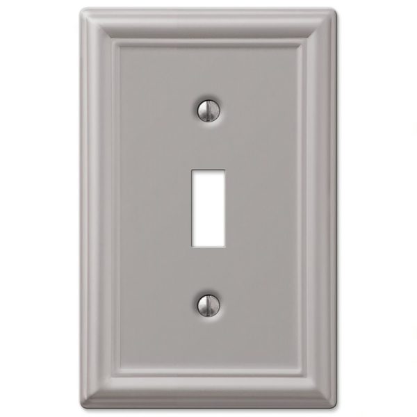 Amerelle Chelsea Brushed Nickel Gray 1 gang Stamped Steel Toggle Wall Plate 1 pk