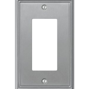 Amerelle Metro Brushed Nickel Gray 1 gang Die-Cast Metal Rocker Wall Plate 1 pk