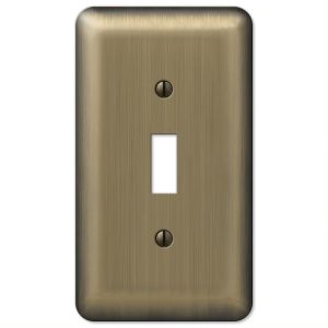 Amerelle Devon Brushed Brass Brass 1 gang Stamped Steel Toggle Wall Plate 1 pk