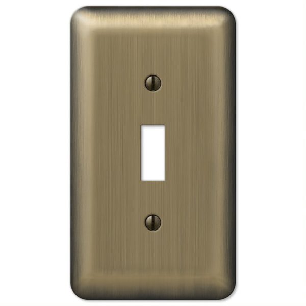 Amerelle Devon Brushed Brass Brass 1 gang Stamped Steel Toggle Wall Plate 1 pk