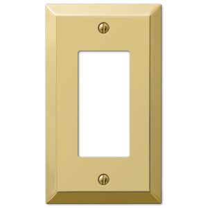 Amerelle Century Polished Brass Brass 1 gang Stamped Steel Rocker Wall Plate 1 pk