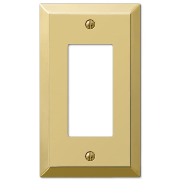 Amerelle Century Polished Brass Brass 1 gang Stamped Steel Rocker Wall Plate 1 pk