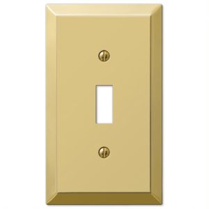 Amerelle Century Polished Brass Bronze 1 gang Stamped Steel Toggle Wall Plate 1 pk