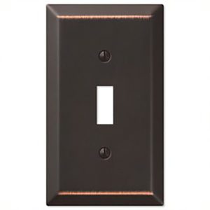 Amerelle Century Aged Bronze Bronze 1 gang Stamped Steel Toggle Wall Plate 1 pk