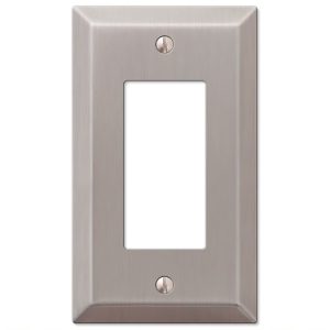 Amerelle Century Brushed Nickel Gray 1 gang Stamped Steel Rocker Wall Plate 1 pk