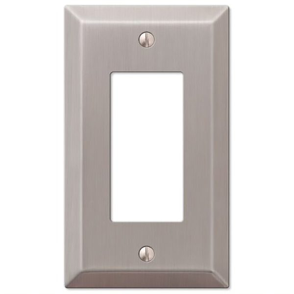 Amerelle Century Brushed Nickel Gray 1 gang Stamped Steel Rocker Wall Plate 1 pk