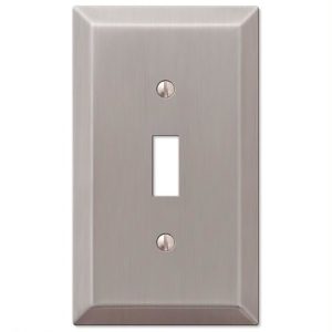 Amerelle Century Brushed Nickel Gray 1 gang Stamped Steel Toggle Wall Plate 1 pk