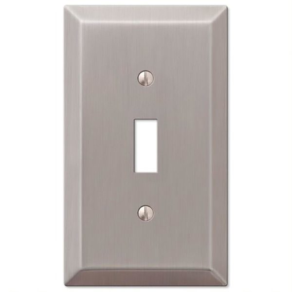Amerelle Century Brushed Nickel Gray 1 gang Stamped Steel Toggle Wall Plate 1 pk