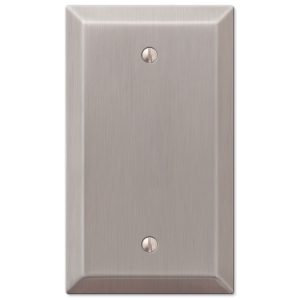 Amerelle Century Brushed Nickel Gray 1 gang Stamped Steel Blank Wall Plate 1 pk