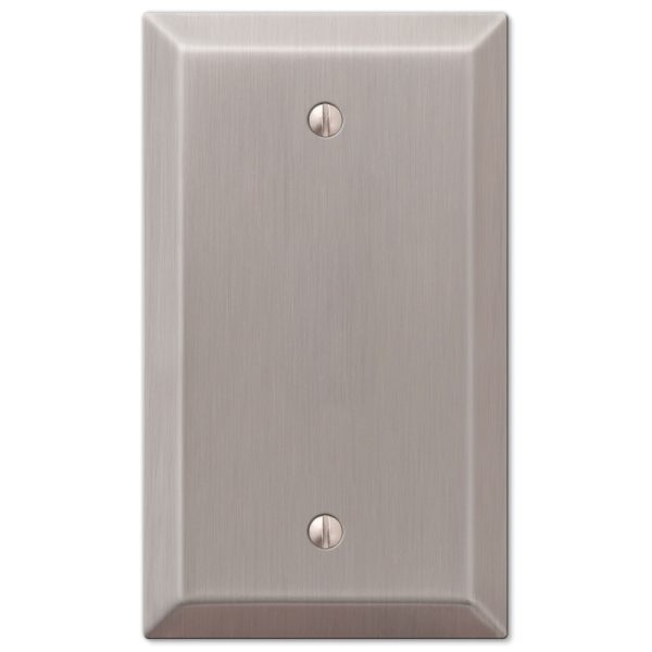 Amerelle Century Brushed Nickel Gray 1 gang Stamped Steel Blank Wall Plate 1 pk