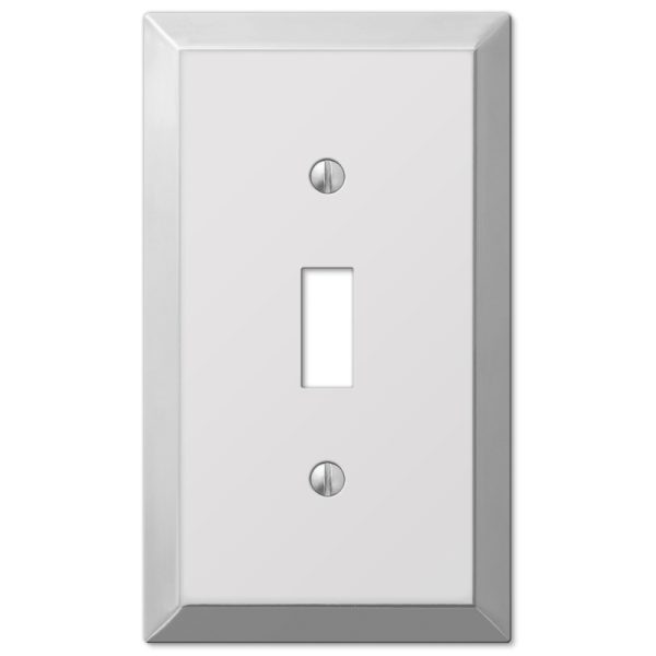 Amerelle Century Polished Chrome Light Gray 1 gang Stamped Steel Toggle Wall Plate 1 pk