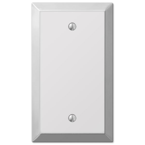 Amerelle Century Polished Chrome Light Gray 1 gang Stamped Steel Blank Wall Plate 1 pk