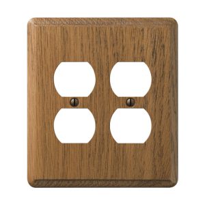 Amerelle Contemporary Brown 2 gang Wood Duplex Outlet Wall Plate 1 pk