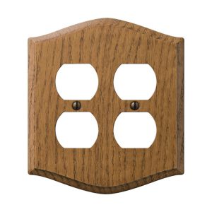 Amerelle Country Brown 2 gang Wood Duplex Outlet Wall Plate 1 pk