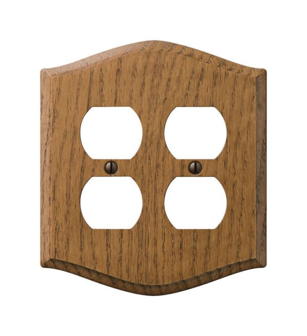 Amerelle Country Brown 2 gang Wood Duplex Outlet Wall Plate 1 pk