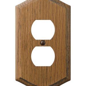 Amerelle Country Brown 1 gang Wood Duplex Outlet Wall Plate 1 pk