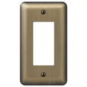 Amerelle Devon Brushed Brass Brass 1 gang Stamped Steel Rocker Wall Plate 1 pk
