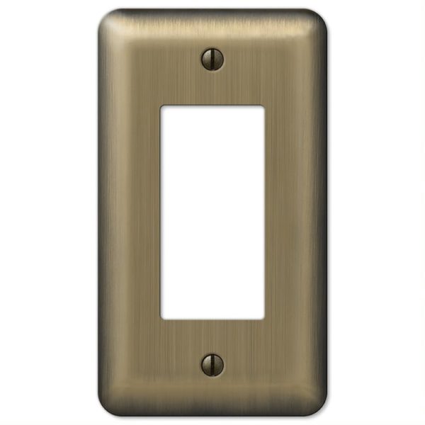 Amerelle Devon Brushed Brass Brass 1 gang Stamped Steel Rocker Wall Plate 1 pk