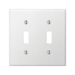 Amerelle Contractor White 2 gang Stamped Steel Toggle Wall Plate 1 pk