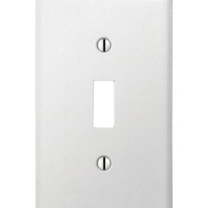Amerelle Contractor White 1 gang Stamped Steel Toggle Wall Plate 1 pk