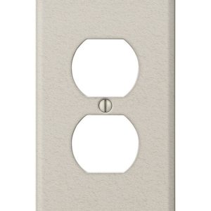 Amerelle Contractor Metallic 1 gang Stamped Steel Duplex Outlet Wall Plate 1 pk