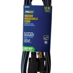 Projex Indoor 12 ft. L Brown Extension Cord 16/2 SPT-2