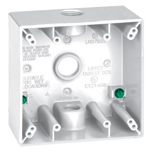 Sigma Engineered Solutions New Work 31 cu in Square Metallic 2 gang Weatherproof Box White