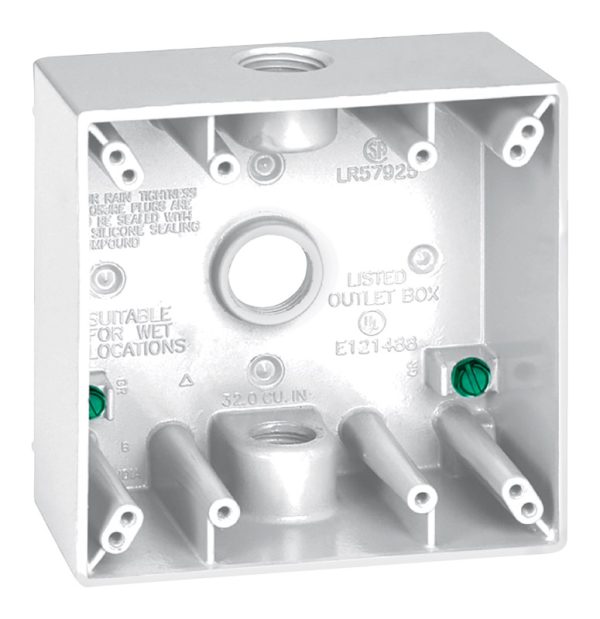 Sigma Engineered Solutions New Work 31 cu in Square Metallic 2 gang Weatherproof Box White