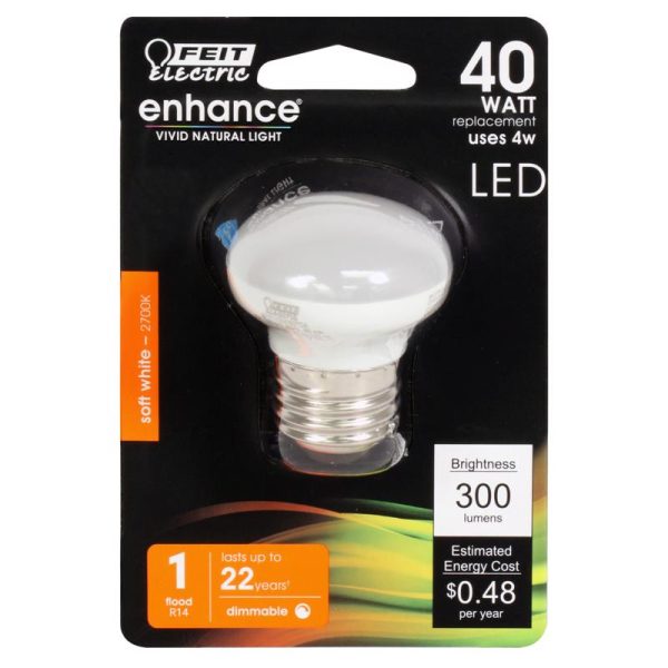 Feit Electric Enhance R14 E26 (Medium) LED Bulb Soft White 40 Watt Equivalence 1 pk